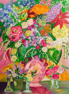 Floral Vase | Painting by Sandy Jones